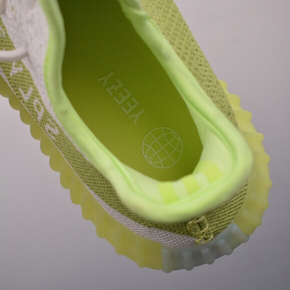 Yeezy 350 V2 White Fluorescent Green Sneakers - Picture 9 of 9